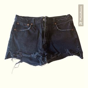 Abercrombie & Fitch Women’s High Rise Black Denim Mom Shorts Size 27/4